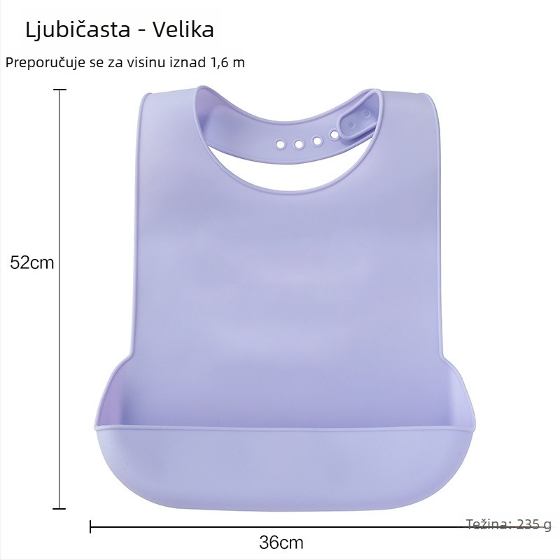 Silikonska biba s vodootpornim 3D džepovima za hranu i džepom za pljuvačku, unisex, prehrambeni silikon