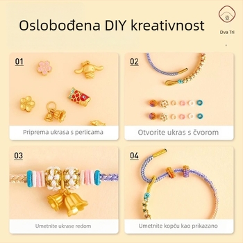 Unisex narukvica kineskog stila, ručno izrađena na crvenoj užadi - ukras za ruku