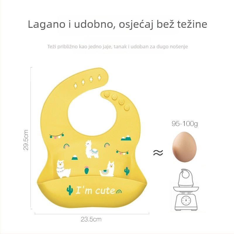 Warm Xinbei Silikonska bebina baveta – vodootporna, protiv prljavštine, prehrambeni silikon, unisex, za djecu 0-6 godina