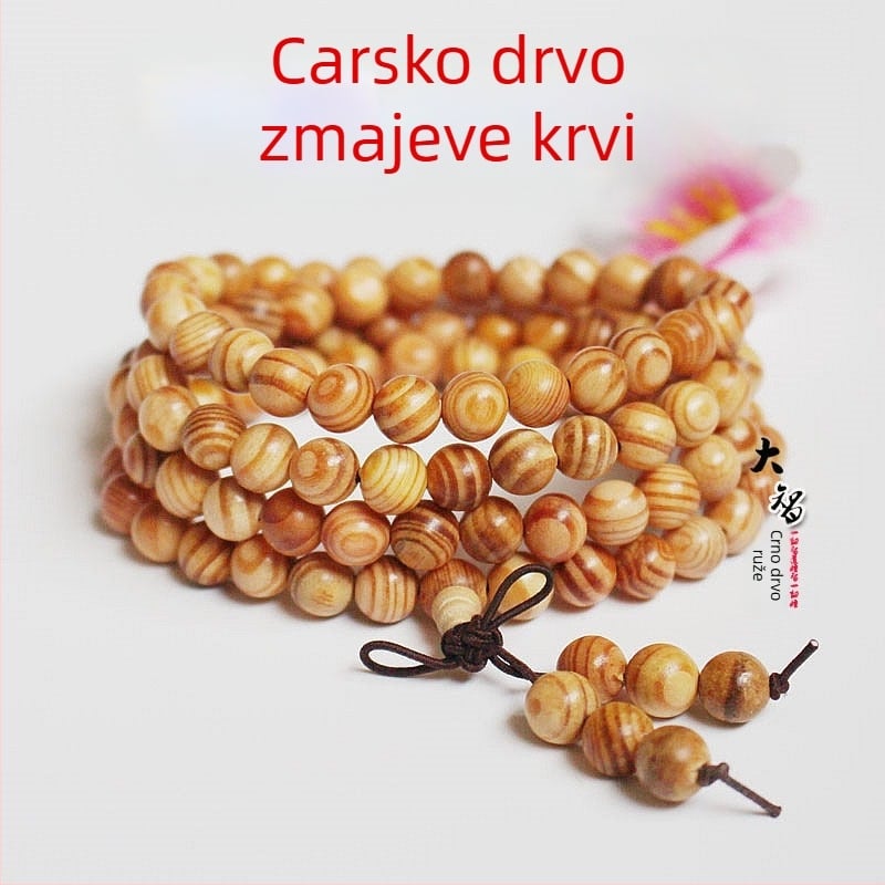 108-perlni budistički mala narukvica od ebanovine i ružinog drveta, perle 6 mm ili 8 mm