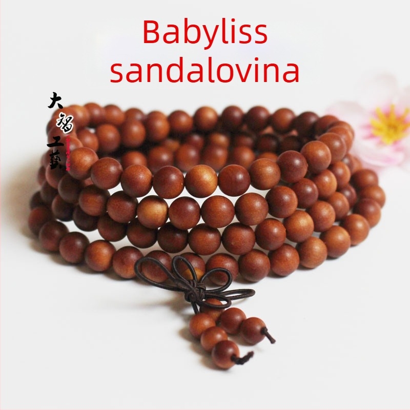 108-perlni budistički mala narukvica od ebanovine i ružinog drveta, perle 6 mm ili 8 mm