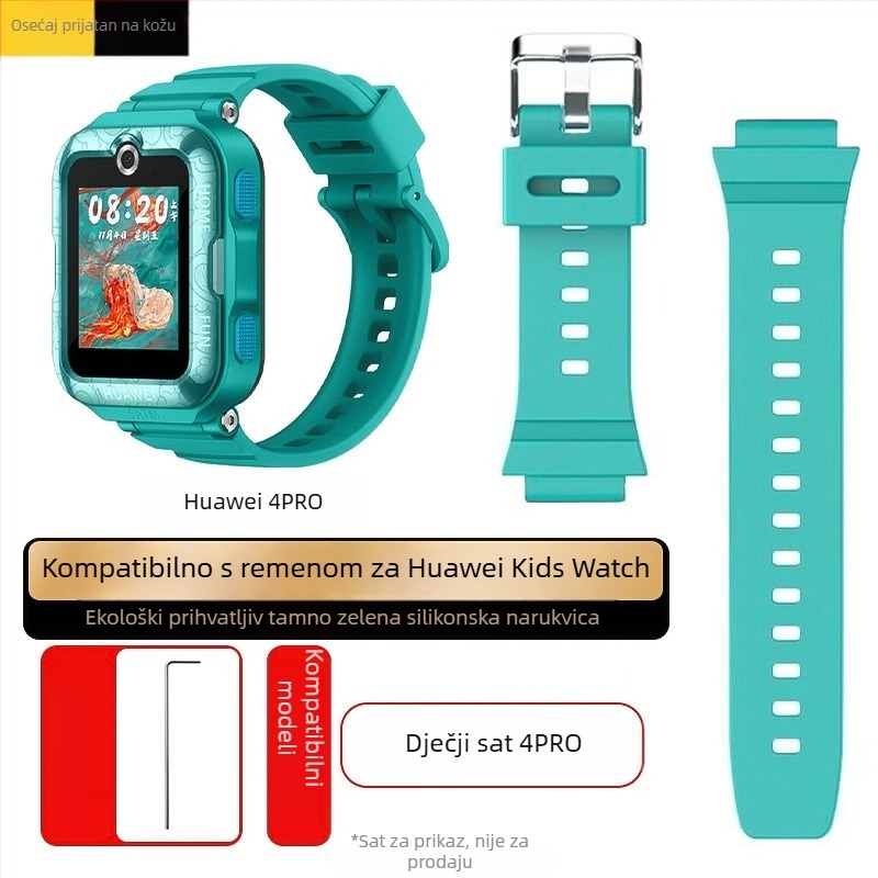 Silikonski kaiš za Huawei Kids' Phone Watch 3 Pro/3S/4X/3, širina 18 mm, kopča s iglom, jednostavan stil
