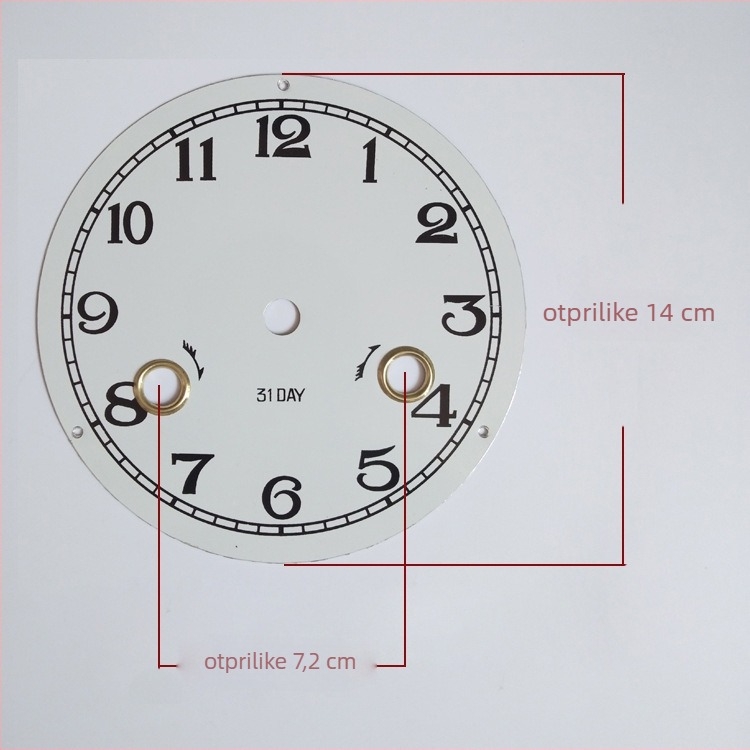 Mehanički brojčanik sata s Yueya pogonom, metalni brojčanik, dvostrani DIY brojčanik sata