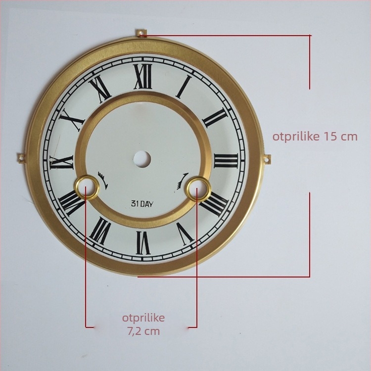 Mehanički brojčanik sata s Yueya pogonom, metalni brojčanik, dvostrani DIY brojčanik sata