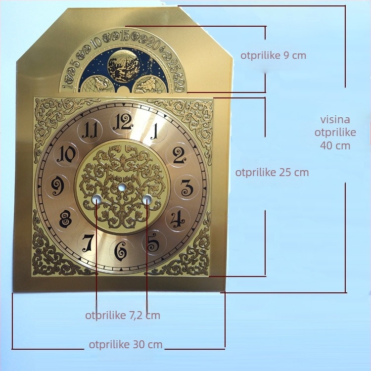 Mehanički brojčanik sata s Yueya pogonom, metalni brojčanik, dvostrani DIY brojčanik sata