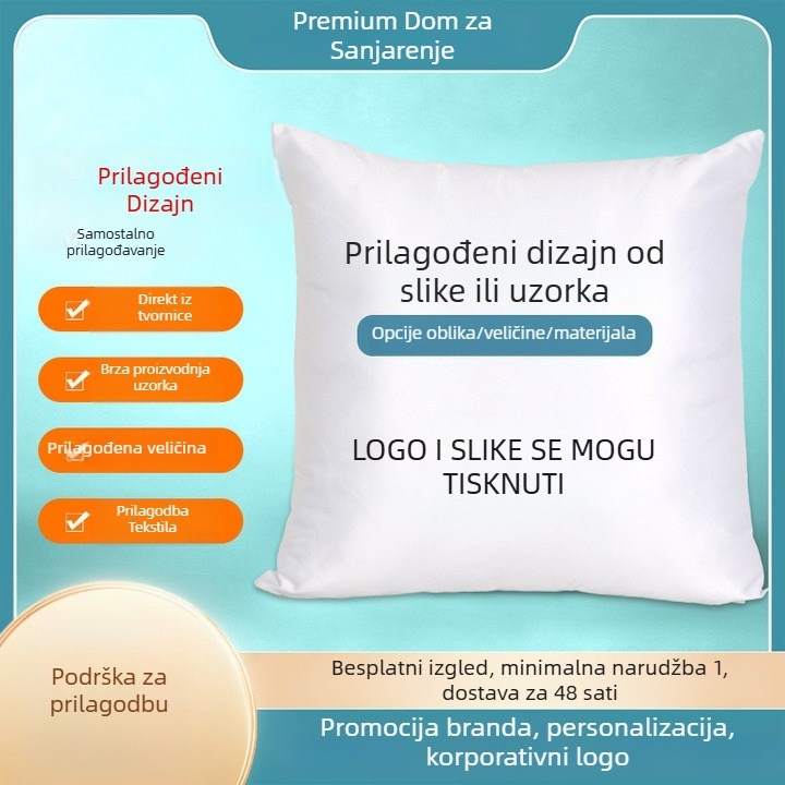 Prilagodljiva navlaka za jastuk s DIY digitalnim tiskom i logom