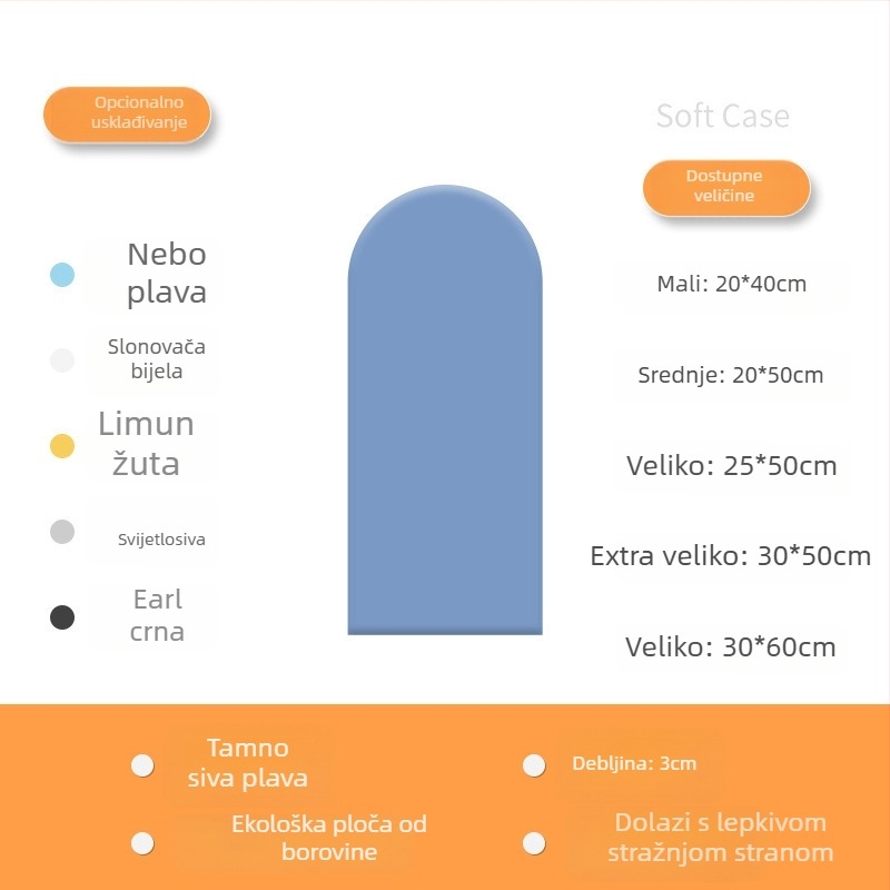 Protudarna meka zidna naljepnica, samoljepljiva zaštita uz dječji krevet, tatami zidni obruč oko kreveta, 3D jastuk, moderni minimalistički stil