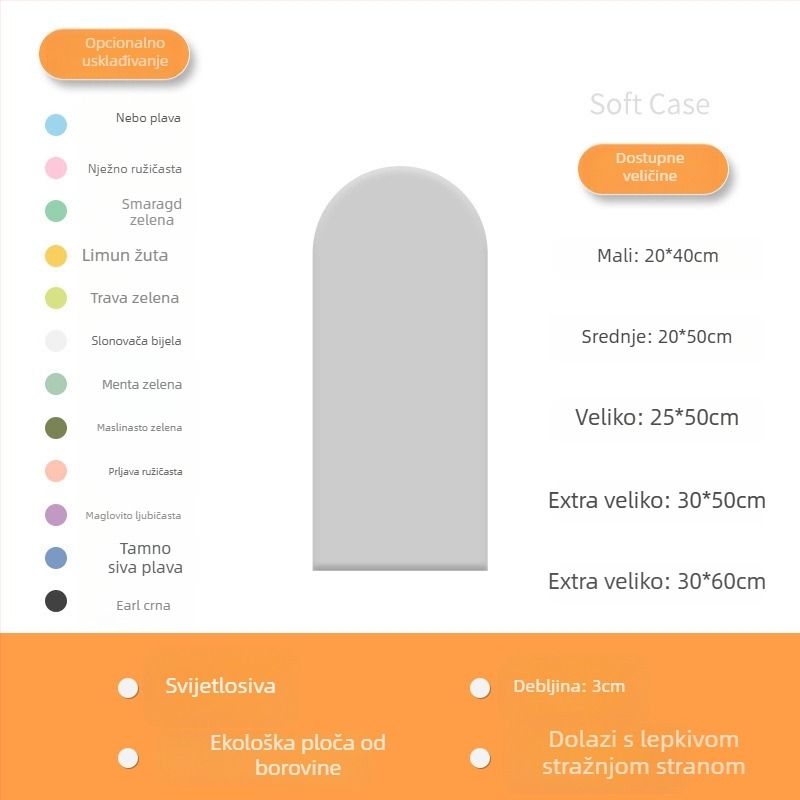 Protudarna meka zidna naljepnica, samoljepljiva zaštita uz dječji krevet, tatami zidni obruč oko kreveta, 3D jastuk, moderni minimalistički stil