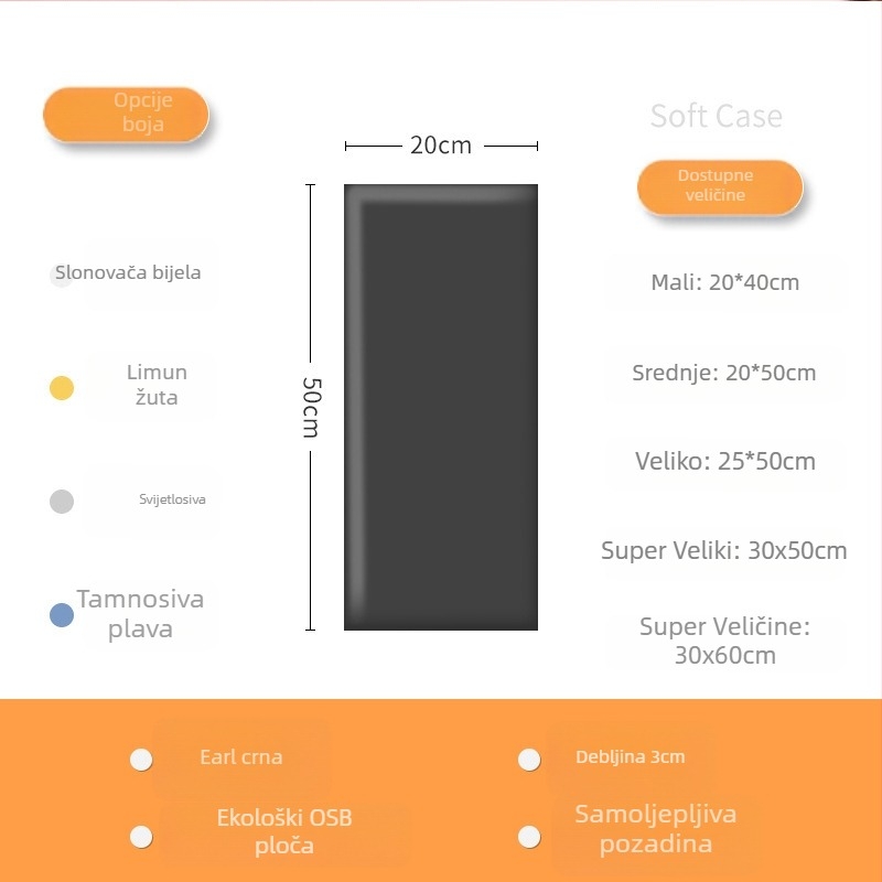 Protudarna meka zidna naljepnica, samoljepljiva zaštita uz dječji krevet, tatami zidni obruč oko kreveta, 3D jastuk, moderni minimalistički stil