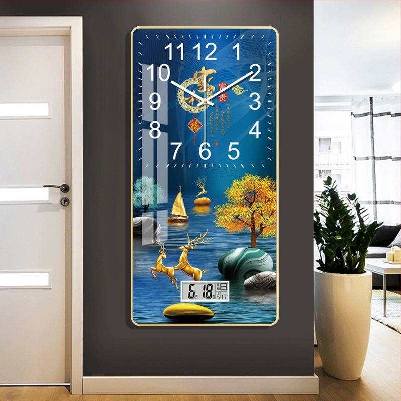 Zidni sat, moderni pravokutni dizajn, LCD + analogni prikaz, Vječni kalendar, Termometar (kvarcni mehanizam, napajanje baterijama)