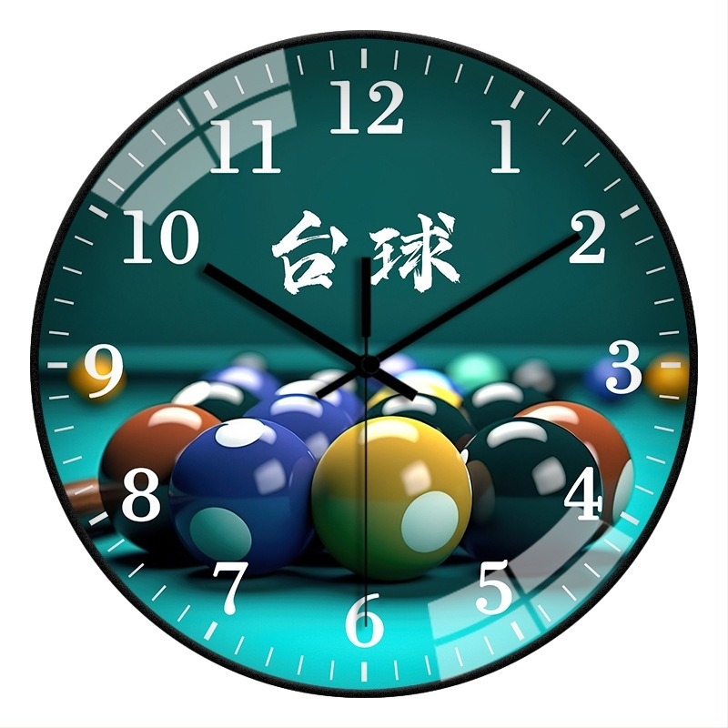 Zidni sat za dvoranu za bilijar | Moderan stil, baterijsko napajanje, kvarcni pogon, plastično kućište