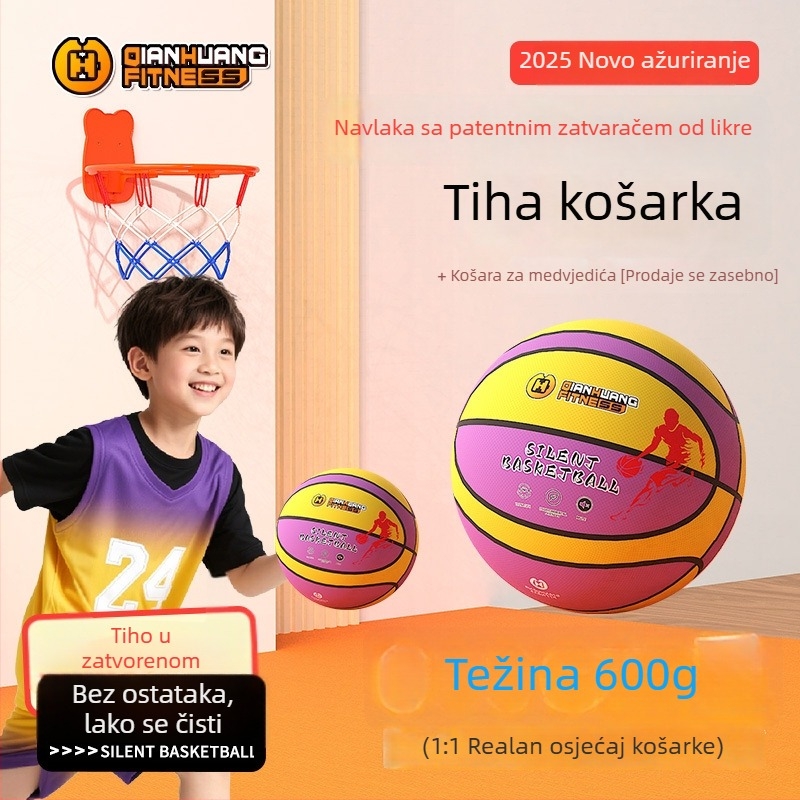 Teški tihi unutarnji košarkaški set za djecu – lopta od pjene i obruč