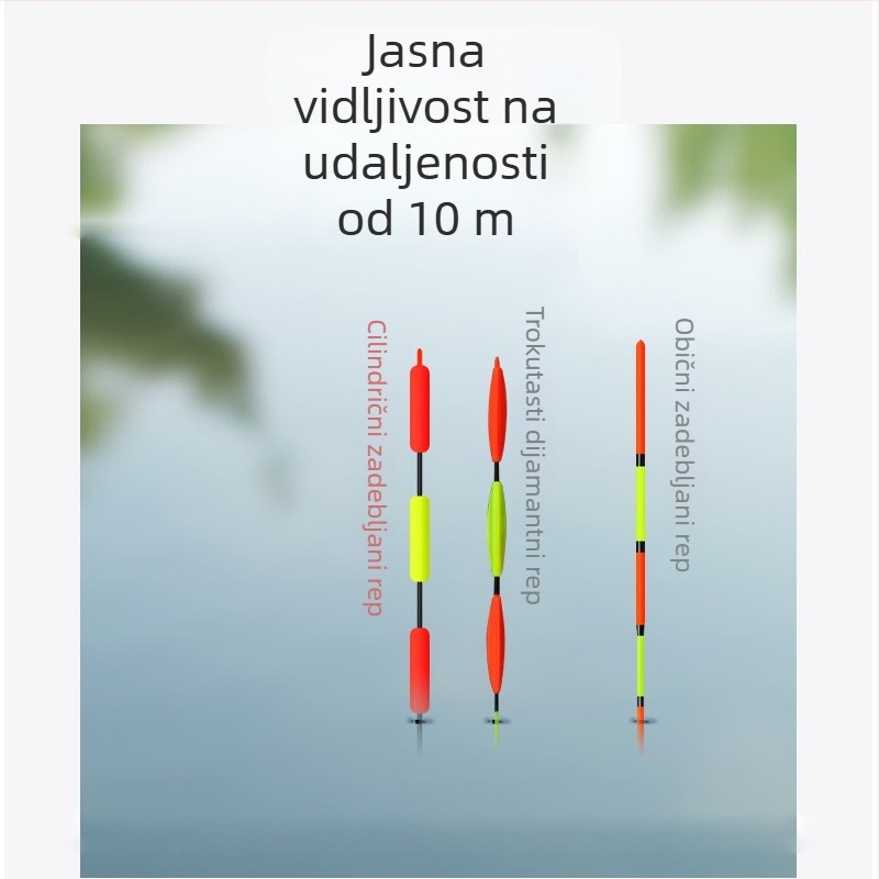 Vertikalna plovka za ribolov, bez olova, samostalna, ojačan gornji dio za velike ribe