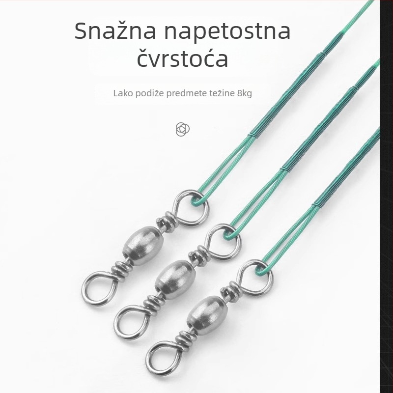 Pod-linija od čelične žice za ribolov, anti-zamotavanje, visoka otpornost na naprezanje, završni konektor-špic, mikro ribolovno opremanje