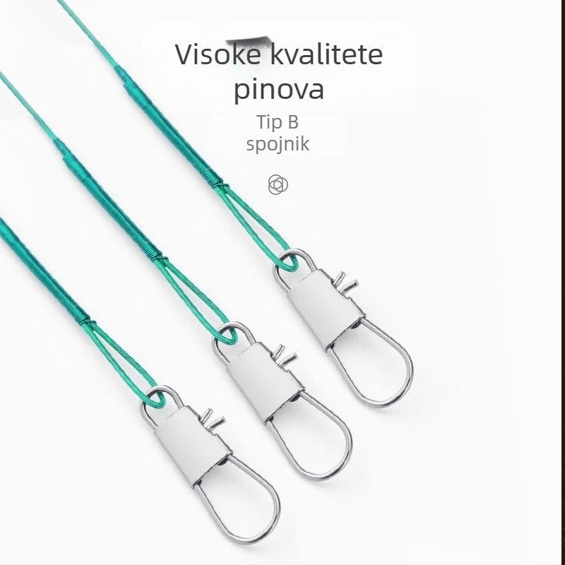 Pod-linija od čelične žice za ribolov, anti-zamotavanje, visoka otpornost na naprezanje, završni konektor-špic, mikro ribolovno opremanje