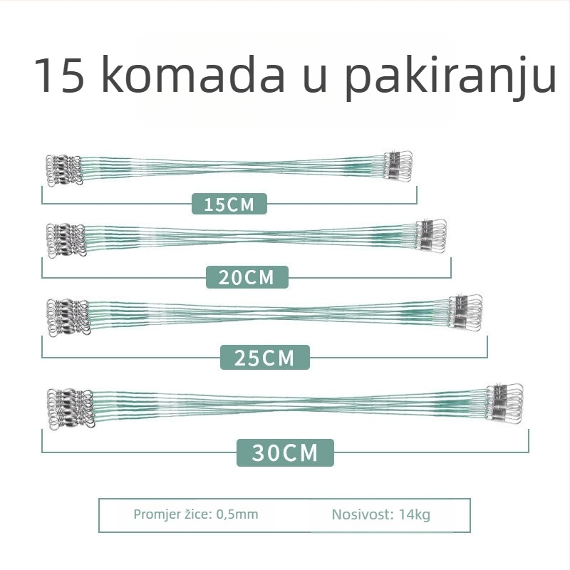 Pod-linija od čelične žice za ribolov, anti-zamotavanje, visoka otpornost na naprezanje, završni konektor-špic, mikro ribolovno opremanje