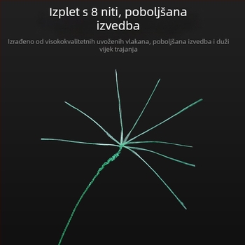 Glavna ribolovna linija, 8-žilna PE linija, duljina 500 m ili 1000 m, za morski ribolov i mamce, u kutiji s 6 špulni