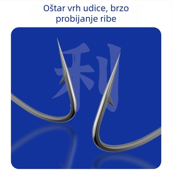 Set od 20 dvostrukih kukica s očima vuka, s linijom ispod, bodljikave, protiv zaplitanja, spremno za korištenje