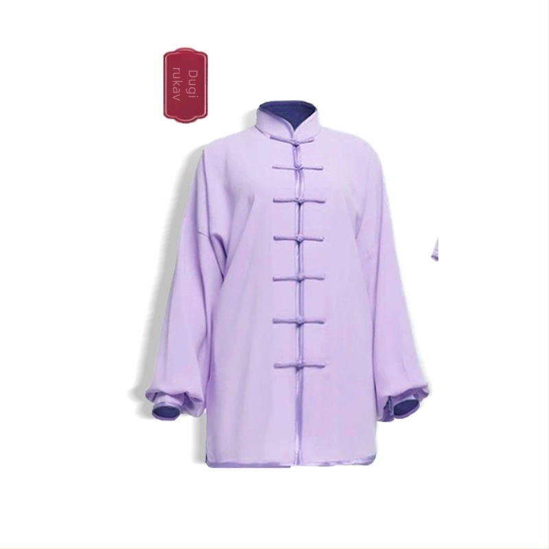 Tai Chi stil top za etnički ples - unisex, Chenille tkanina sa Spandex smjesom 30-50%, proljeće 2025