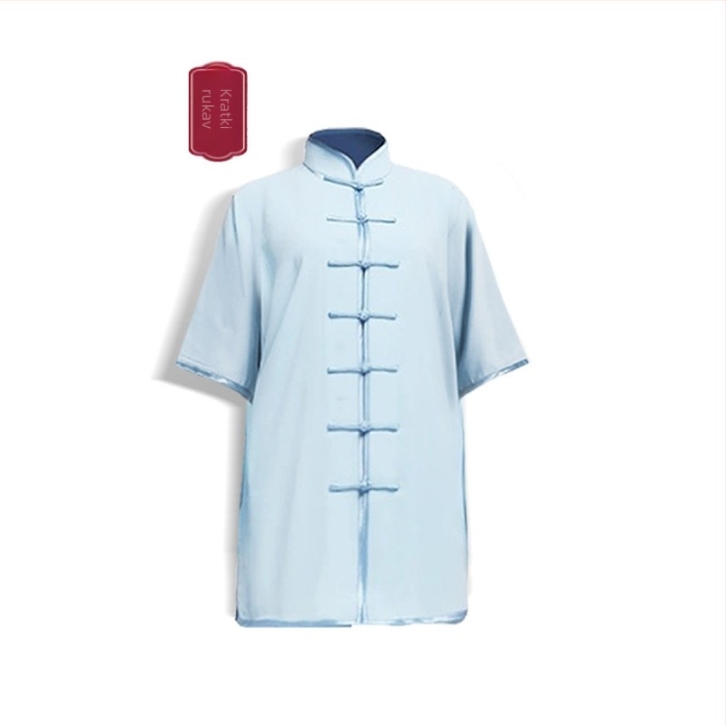 Tai Chi stil top za etnički ples - unisex, Chenille tkanina sa Spandex smjesom 30-50%, proljeće 2025