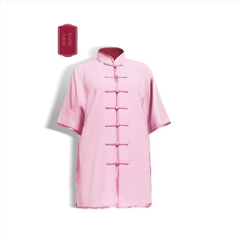 Tai Chi stil top za etnički ples - unisex, Chenille tkanina sa Spandex smjesom 30-50%, proljeće 2025