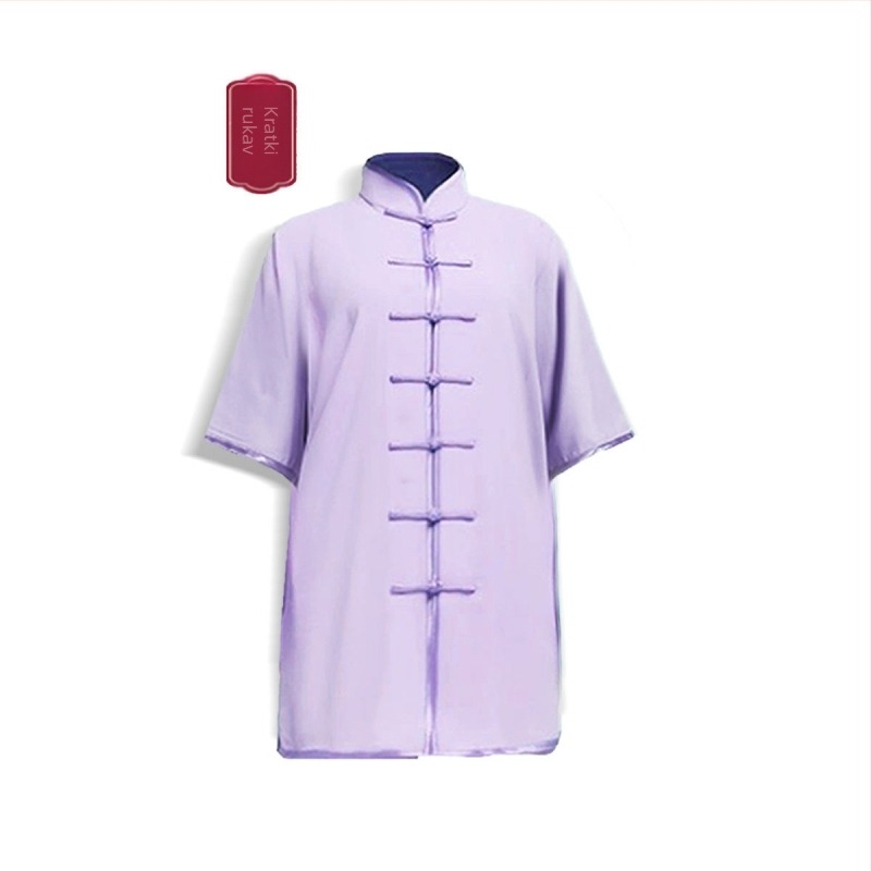 Tai Chi stil top za etnički ples - unisex, Chenille tkanina sa Spandex smjesom 30-50%, proljeće 2025
