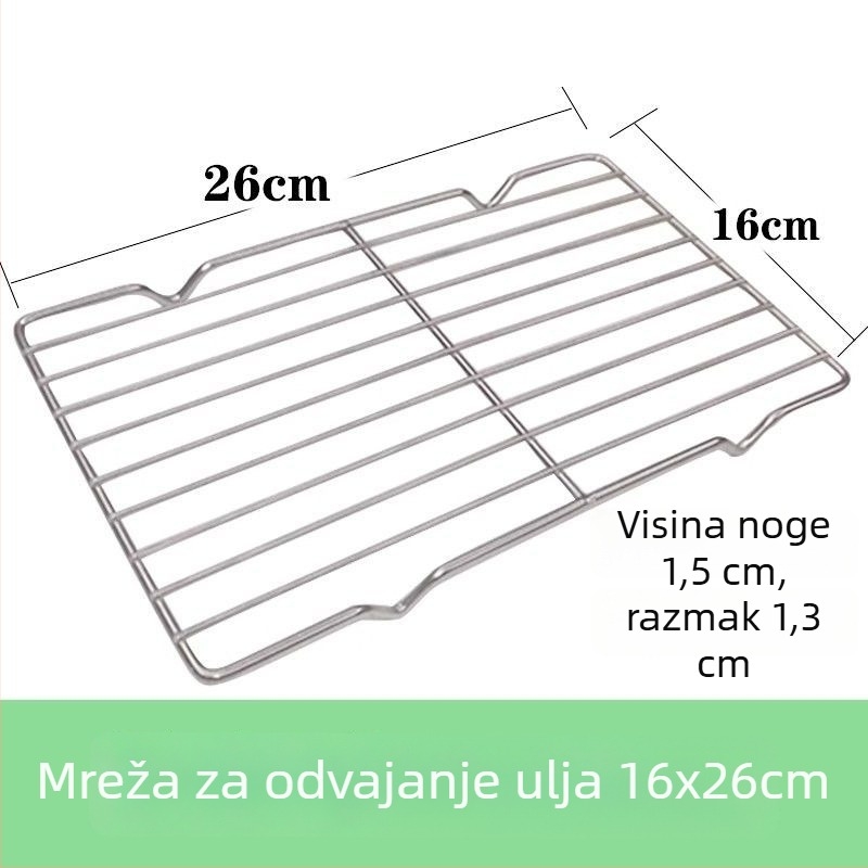 Komercijalna četvrtasta posuda od nehrđajućeg čelika s mrežastim sustavom kontrole ulja, posuda za filtriranje vode i ulja, izložbeni tanjur za hranu, za pečenje i začinjavanje