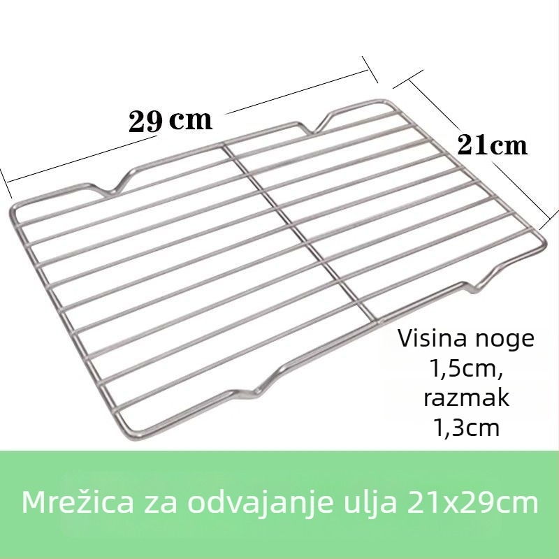 Komercijalna četvrtasta posuda od nehrđajućeg čelika s mrežastim sustavom kontrole ulja, posuda za filtriranje vode i ulja, izložbeni tanjur za hranu, za pečenje i začinjavanje