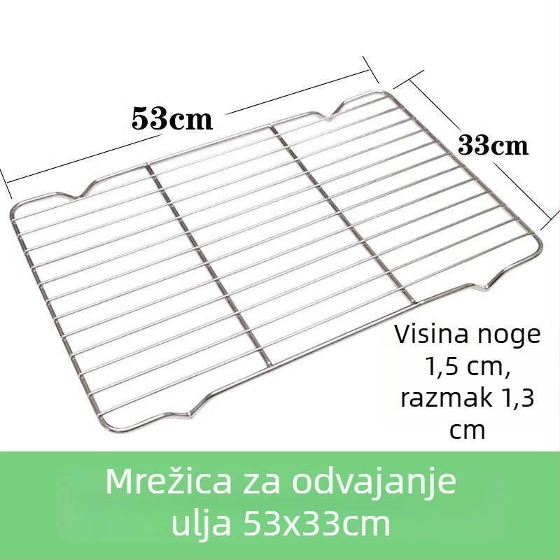 Komercijalna četvrtasta posuda od nehrđajućeg čelika s mrežastim sustavom kontrole ulja, posuda za filtriranje vode i ulja, izložbeni tanjur za hranu, za pečenje i začinjavanje