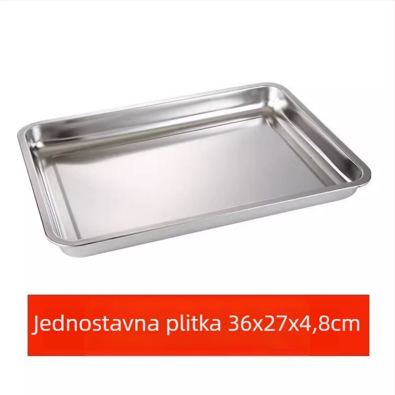 Komercijalna četvrtasta posuda od nehrđajućeg čelika s mrežastim sustavom kontrole ulja, posuda za filtriranje vode i ulja, izložbeni tanjur za hranu, za pečenje i začinjavanje