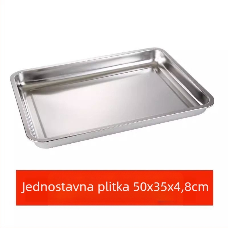 Komercijalna četvrtasta posuda od nehrđajućeg čelika s mrežastim sustavom kontrole ulja, posuda za filtriranje vode i ulja, izložbeni tanjur za hranu, za pečenje i začinjavanje