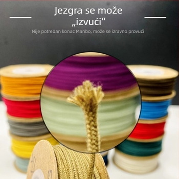 Prilagođeni pamučni užad s jezgrom za navijanje budističkih perlica, pleteni konac otporan na habanje