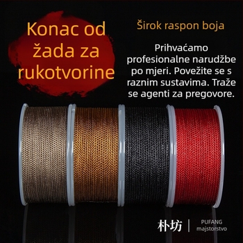 Najlonom pleteni narukvica s jadeitnim perlama, Bodhi sjemenkama, motiv zvijezda-mjesec