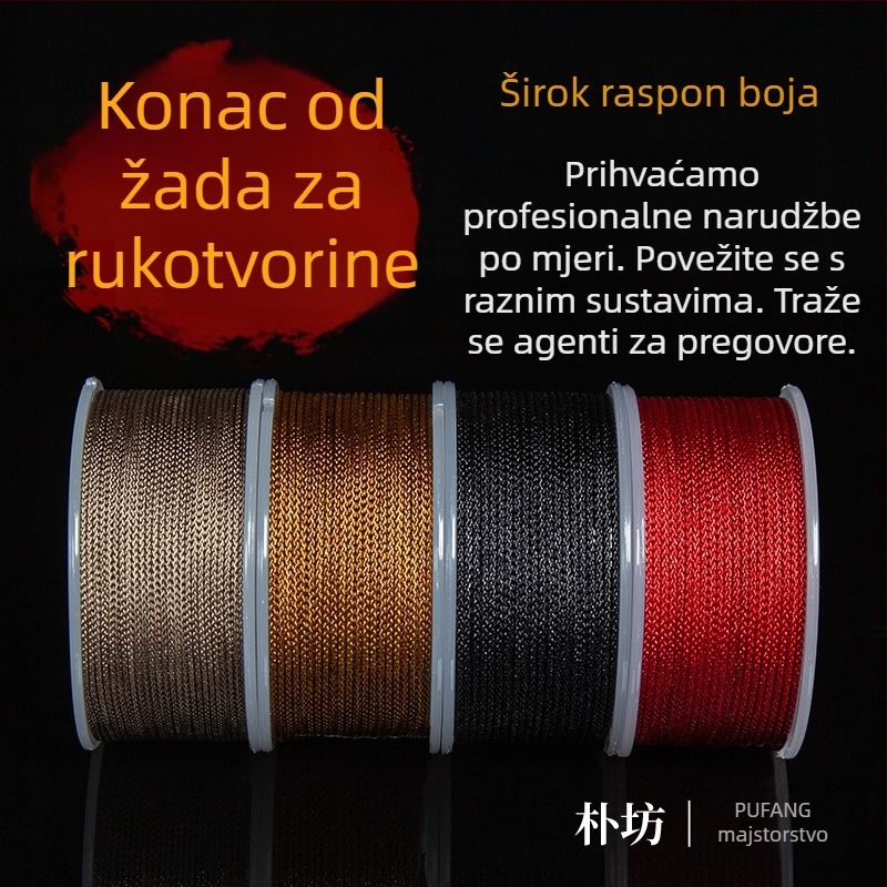 Najlonom pleteni narukvica s jadeitnim perlama, Bodhi sjemenkama, motiv zvijezda-mjesec