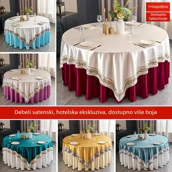 Clouds Stolnjak – kružni, poliester, jednofarbni uzorak, modern minimalistički stil, za hotel i banket