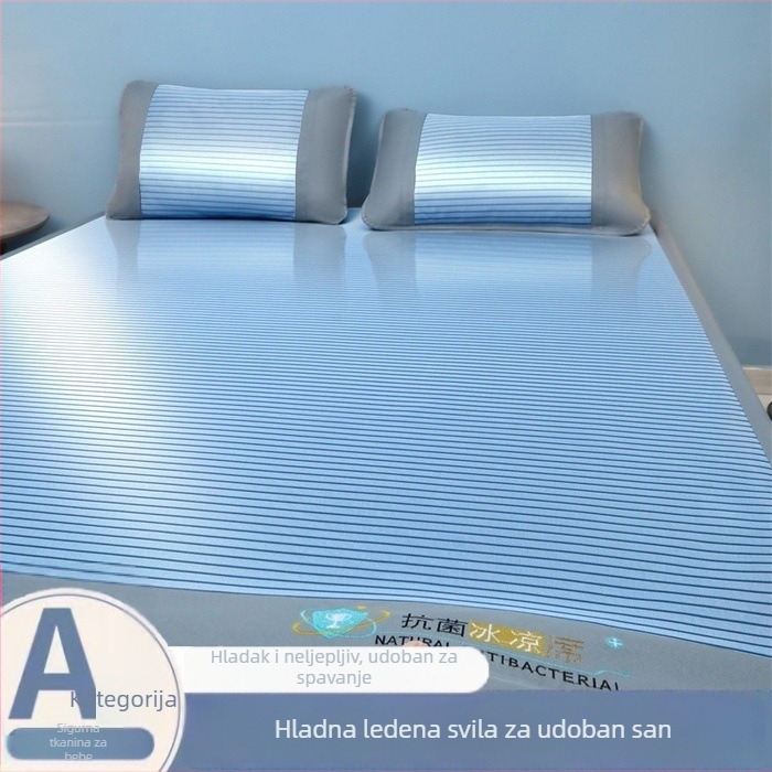 Mat set: antibakterijski ice-silk materijal, izvezen, periv, sklopiva prilagodljiva podloga za krevet, viskozni vlakno