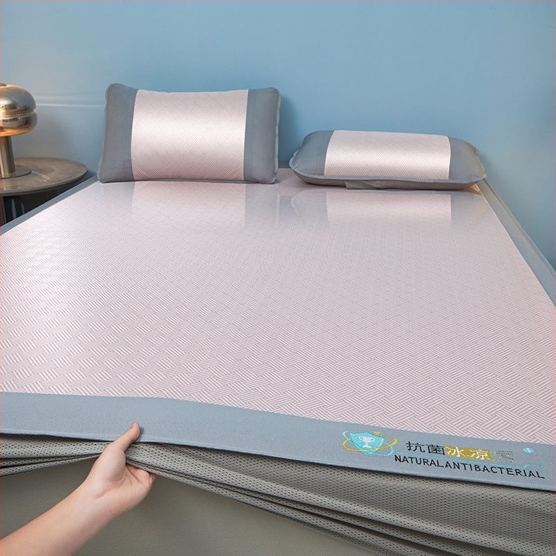 Mat set: antibakterijski ice-silk materijal, izvezen, periv, sklopiva prilagodljiva podloga za krevet, viskozni vlakno