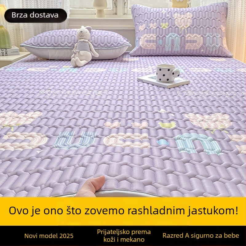 Trodjelni set plahni za madrac s elastikom, prirodni lateks, sadržaj lateksa 90%+, tiskana tkanina