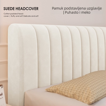 Pokrov za bočni dio kreveta od mliječno velura s uzorkom kruha, pogodan za sve sezone, puna zaštita od udara, prošivana navlaka za prašinu