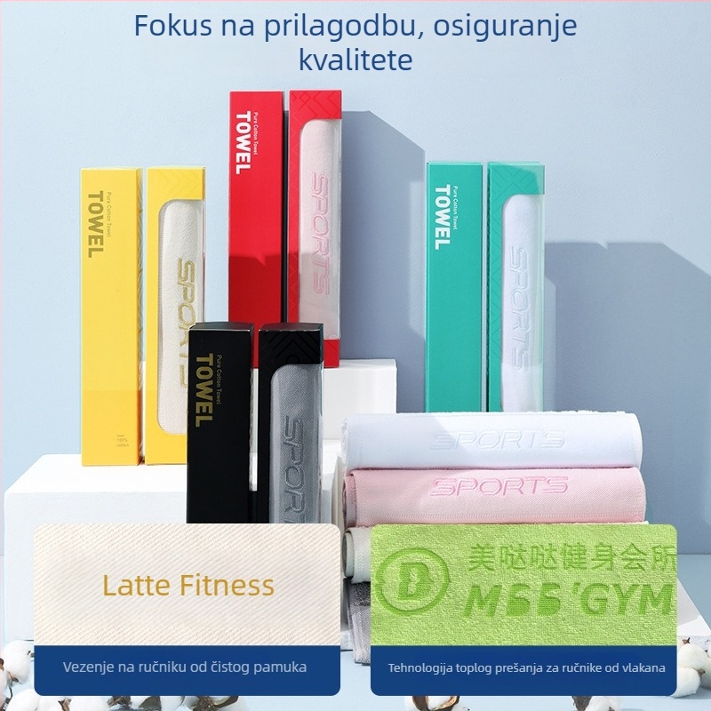 Sportski ručnik od 100% pamuka, upija znoj, koralni flis, brzo suši, produženi šal na vrat s logotipom