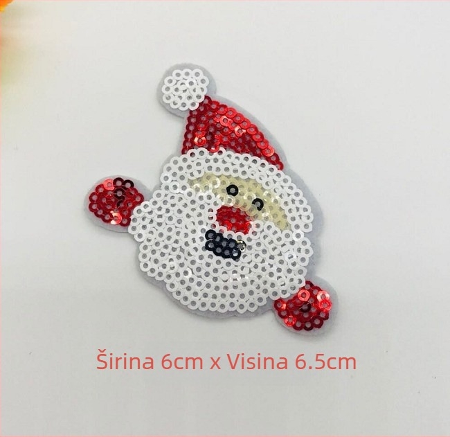 Snowman Patch – aplikacija s perlicama i šljokicama za DIY ukrase za božićno drvce (Materijal: šivanje perlicama i šljokicama; Opseg primjene: Ostalo; Značka: Ostalo)