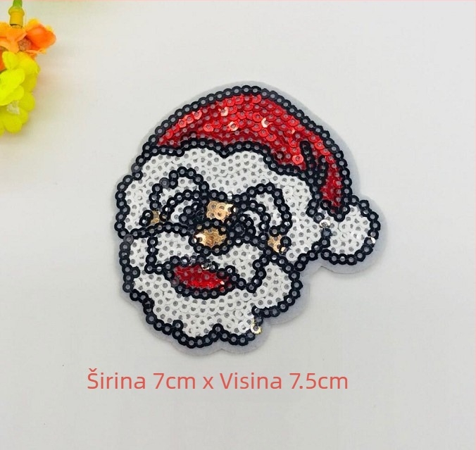 Snowman Patch – aplikacija s perlicama i šljokicama za DIY ukrase za božićno drvce (Materijal: šivanje perlicama i šljokicama; Opseg primjene: Ostalo; Značka: Ostalo)