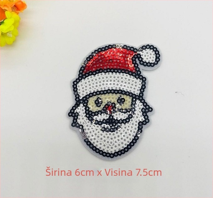 Snowman Patch – aplikacija s perlicama i šljokicama za DIY ukrase za božićno drvce (Materijal: šivanje perlicama i šljokicama; Opseg primjene: Ostalo; Značka: Ostalo)