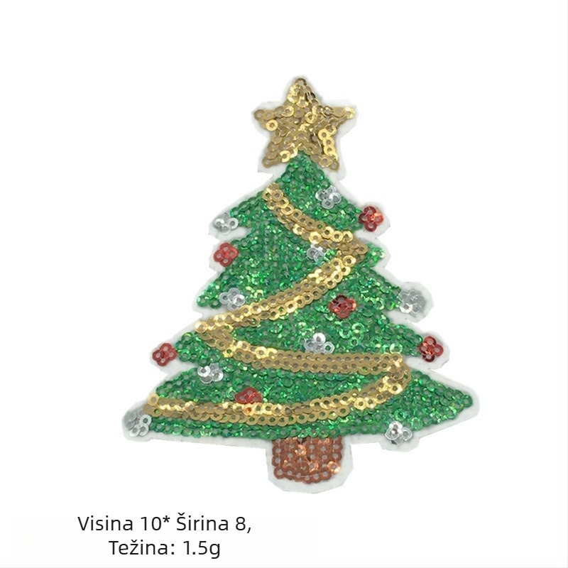 Snowman Patch – aplikacija s perlicama i šljokicama za DIY ukrase za božićno drvce (Materijal: šivanje perlicama i šljokicama; Opseg primjene: Ostalo; Značka: Ostalo)