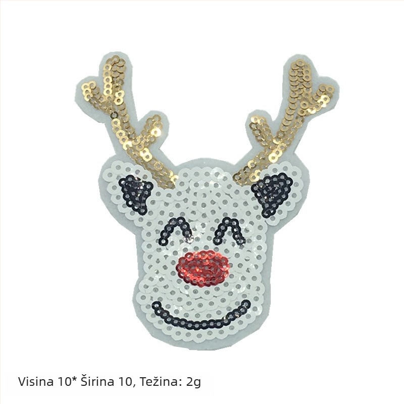 Snowman Patch – aplikacija s perlicama i šljokicama za DIY ukrase za božićno drvce (Materijal: šivanje perlicama i šljokicama; Opseg primjene: Ostalo; Značka: Ostalo)