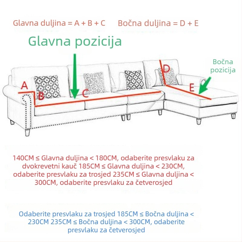 Univerzalna pletena elastična navlaka za kauč s punim pokrivanjem za modularne sofe