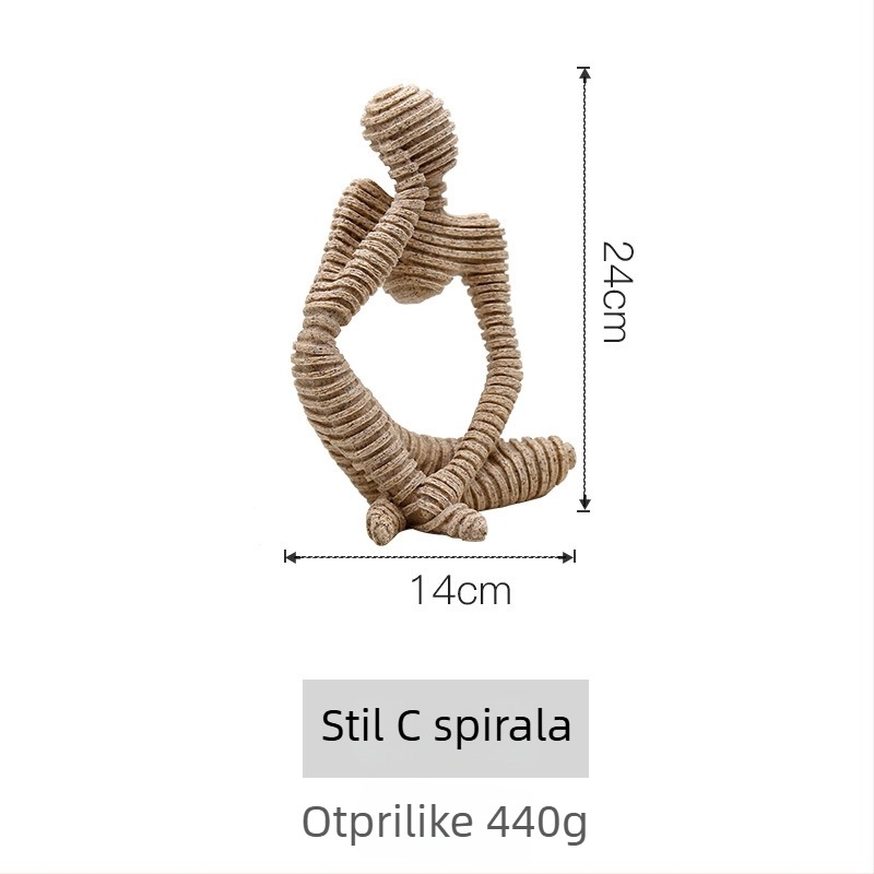Wei Qian Smolna figurica – Dekorativna figura za staklenu vitrinu i TV ormarić, skandinavski stil, lagani luksuz
