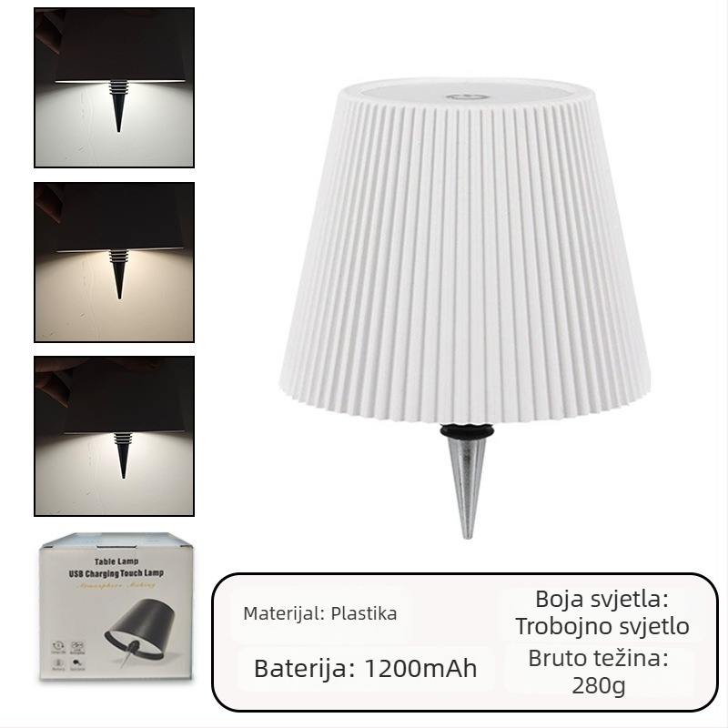 Stolna lampa u obliku boce vina za bar i blagovaonu, trobojno svjetlo s dodirnim upravljanjem, USB punjenje, dekorativno ambijentalno svjetlo.