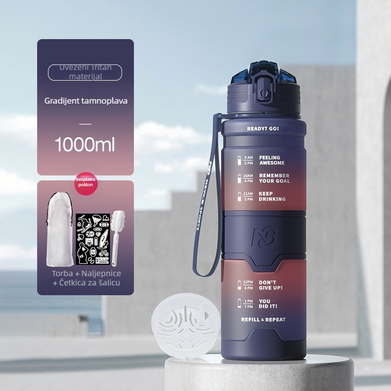 Univerzalna sportska boca za vodu od Tritana, Step firmly, za fitness i aktivnosti na otvorenom