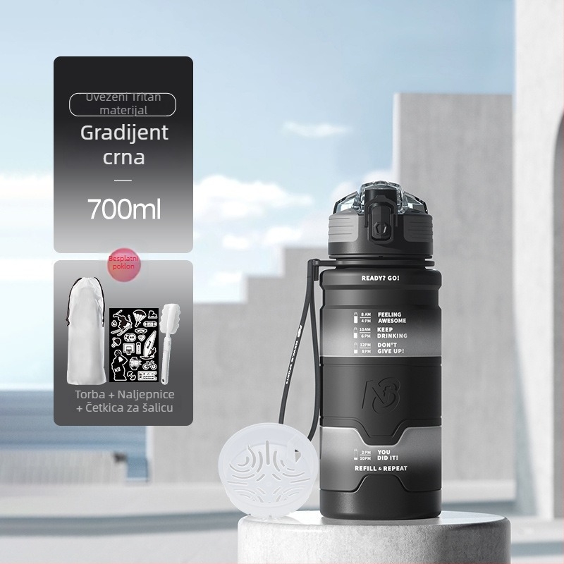 Univerzalna sportska boca za vodu od Tritana, Step firmly, za fitness i aktivnosti na otvorenom